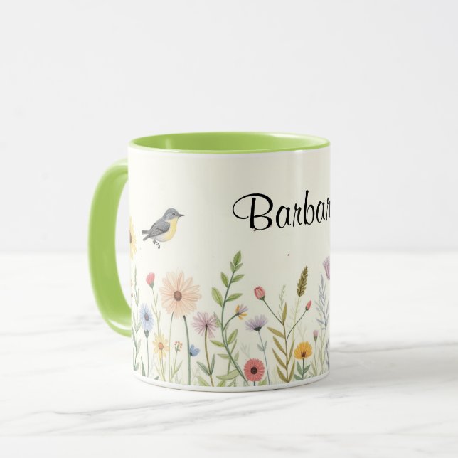 Personalisierte Blume Kaffee Tasse (Vorderseite Links)