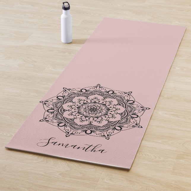 Personalisierte Blume Mandala Dusty Pink Yogamatte (Beispiel)