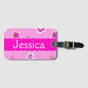 Personalisierte Blume mit Namen Gepäckanhänger