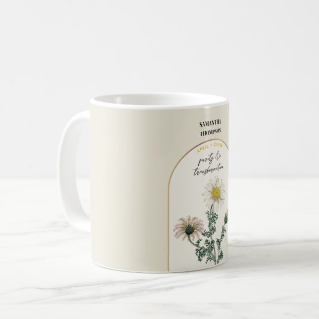 Personalisierte Blume Monat April Kaffeetasse (Vorderseite Links)