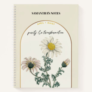 Personalisierte Blume Monat April Notizbuch