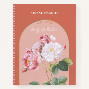 Personalisierte Blume Monat Juni Rose Notizbuch