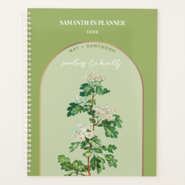 Personalisierte Blume Monat Mai Hawthorn Planer