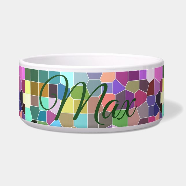 Personalisierte Blume Mosaik Napf (Vorderseite)