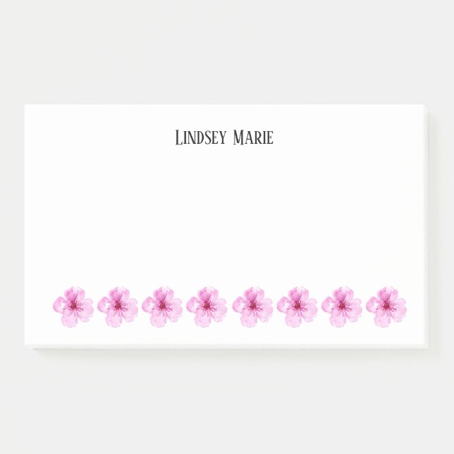 PERSONALISIERTE BLUME POST-IT KLEBEZETTEL (Vorderseite)