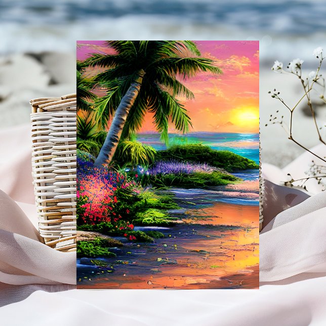 Personalisierte Blume Tropische Geburtstagskarte Karte (Von Creator hochgeladen)