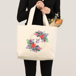 personalisierte Blume und Blätter Jumbo Stoffbeutel