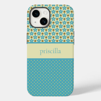 Personalisierte Blume und Polka Dots - Fall Case-Mate iPhone 14 Hülle