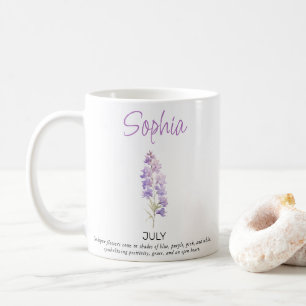Personalisierte Blume vom Juli Kaffeetasse