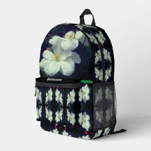 Personalisierte Blume von White Clematis Bedruckter Rucksack