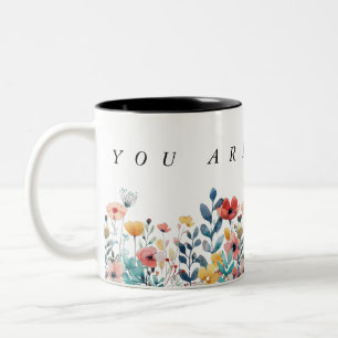 personalisierte Blume Zweifarbige Tasse