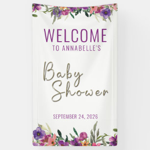 Personalisierte Blumen Begrüßungsmädchen Kinderdus Banner