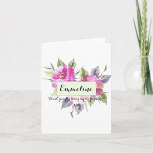 Personalisierte Blumen Dankeschön Brautjungfer Dankeskarte