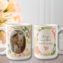 Personalisierte Blumen-Foto-Tasse – Bearbeitbare N