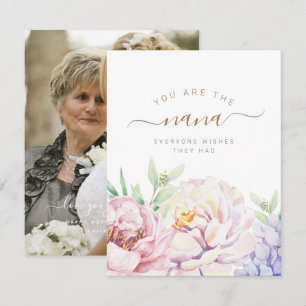 Personalisierte Blumen-Fotokarte für Oma Feiertagskarte