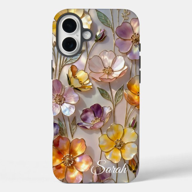 Personalisierte Blumen-Handyhülle Bunte Blumen Case-Mate iPhone Hülle (Rückseite)