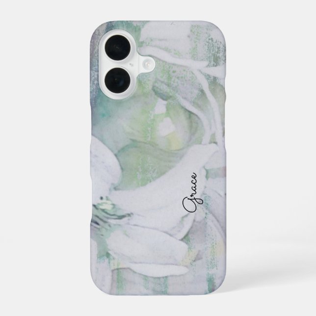 Personalisierte Blumen  iPhone 16 Hülle (Rückseite)