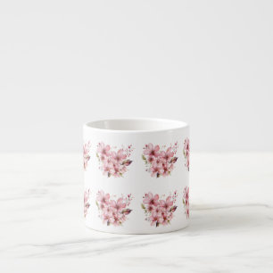 Personalisierte Blumen-Kaffeetasse zum Geburtstag Espressotasse