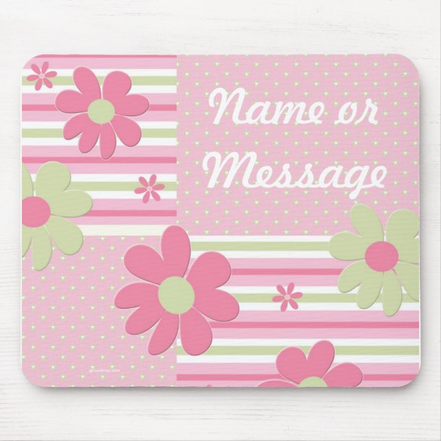 Personalisierte Blumen-Mädchen-Mausunterlage Mousepad (Vorne)