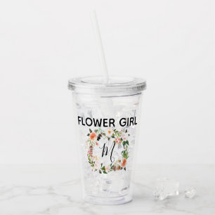 Personalisierte Blumen-Mädchen-Schale Acryltrinkbecher