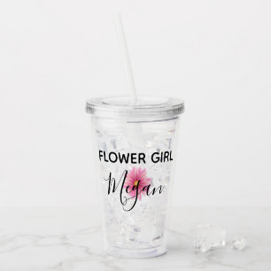 Personalisierte Blumen-Mädchen-Schale Acryltrinkbecher