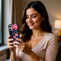 Personalisierte Blumen Rosa iPhone-Hülle