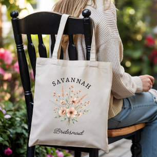 Personalisierte Blumen-Tasche für Brautjungfern-Ge Tragetasche