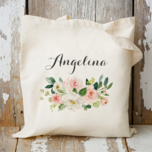 Personalisierte Blumen-Tasche für Brautjungfern Tragetasche
