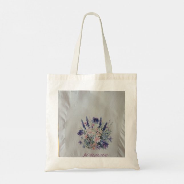 personalisierte Blumen-Tasche Tragetasche (Rückseite)