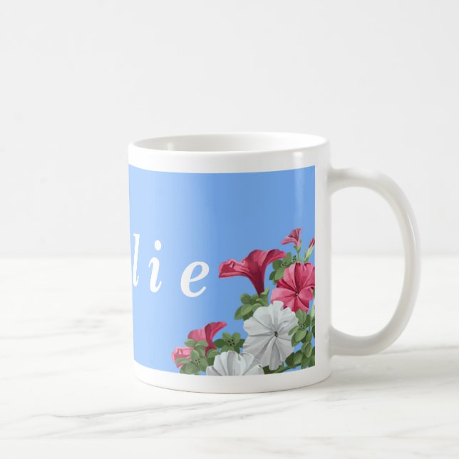Personalisierte Blumen-Tassen - Petunien Kaffeetasse (Rechts)