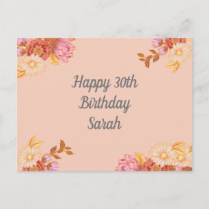 Personalisierte Blumen zum Geburtstag Postkarte