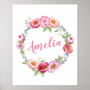 Personalisierte Blumenbäuche Poster