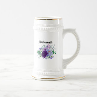 Personalisierte Blumenbezeichnungen Bridesmaid-Tra Bierglas