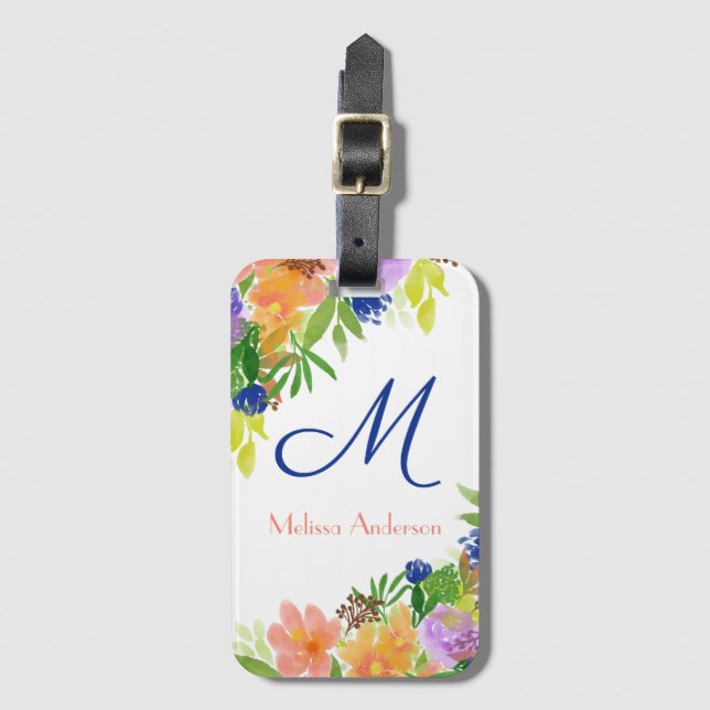 Personalisierte BlumenBouquet Gepäckanhänger (Vorderseite Vertikal)