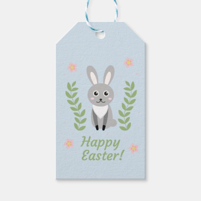 Personalisierte Blumenbunny Ostertester-Geschenket Geschenkanhänger (Vorderseite)