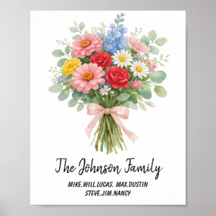 Personalisierte Blumenfamilie Benutzerdefinierte Poster