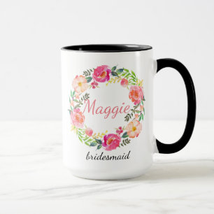 Personalisierte Blumenfrau Bridesmaid Tasse