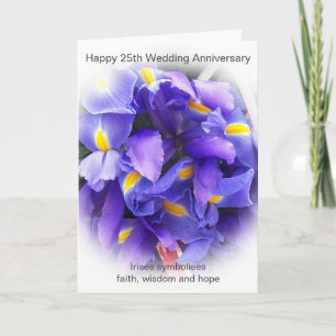 Personalisierte Blumengratulationskarte zum 25. Ho Karte