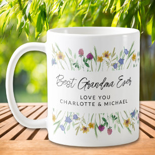 Personalisierte Blumengroßmutter Kaffeetasse