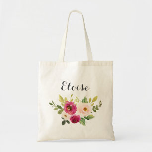 Personalisierte Blumengrün Tote Tasche