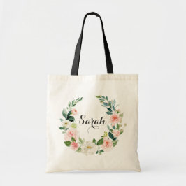 Personalisierte Blumengrün Tote Tasche