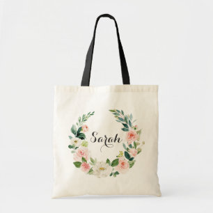 Personalisierte Blumengrün Tote Tasche