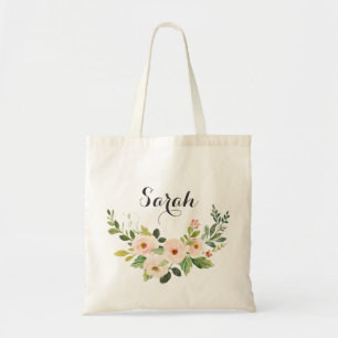 Personalisierte Blumengrün Tote Tasche