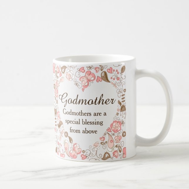 Personalisierte Blumenherz-Patin Tasse (Rechts)