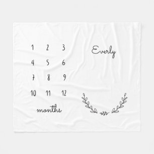 Personalisierte Blumenmeilenstein-Decke Fleecedecke