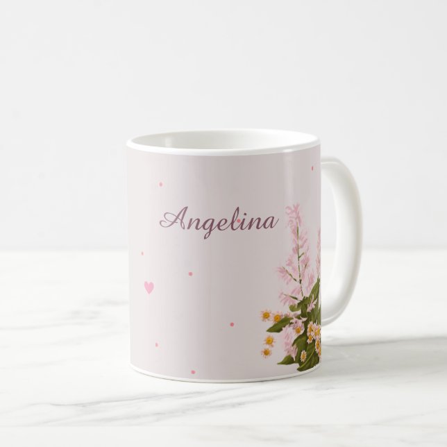 Personalisierte Blumennamens-Tasse Kaffeetasse (VorderseiteRechts)