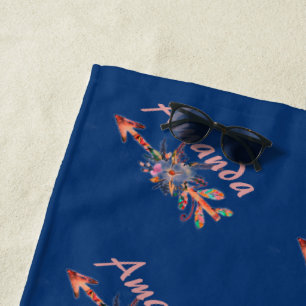 Personalisierte Blumenpfeile Strandtuch
