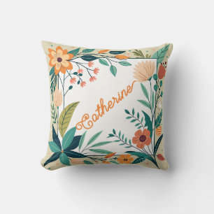 Personalisierte Blumenrahmen mit Individuelle Name Kissen