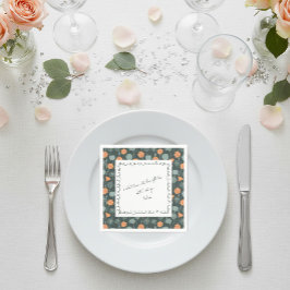 Personalisierte Blumenrand-Liebensnotiz-Serviette Serviette