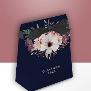 Personalisierte Blumenschachtel - Navy - Gastgesch Geschenkschachtel